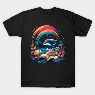 Whale Reads Book T-Shirt